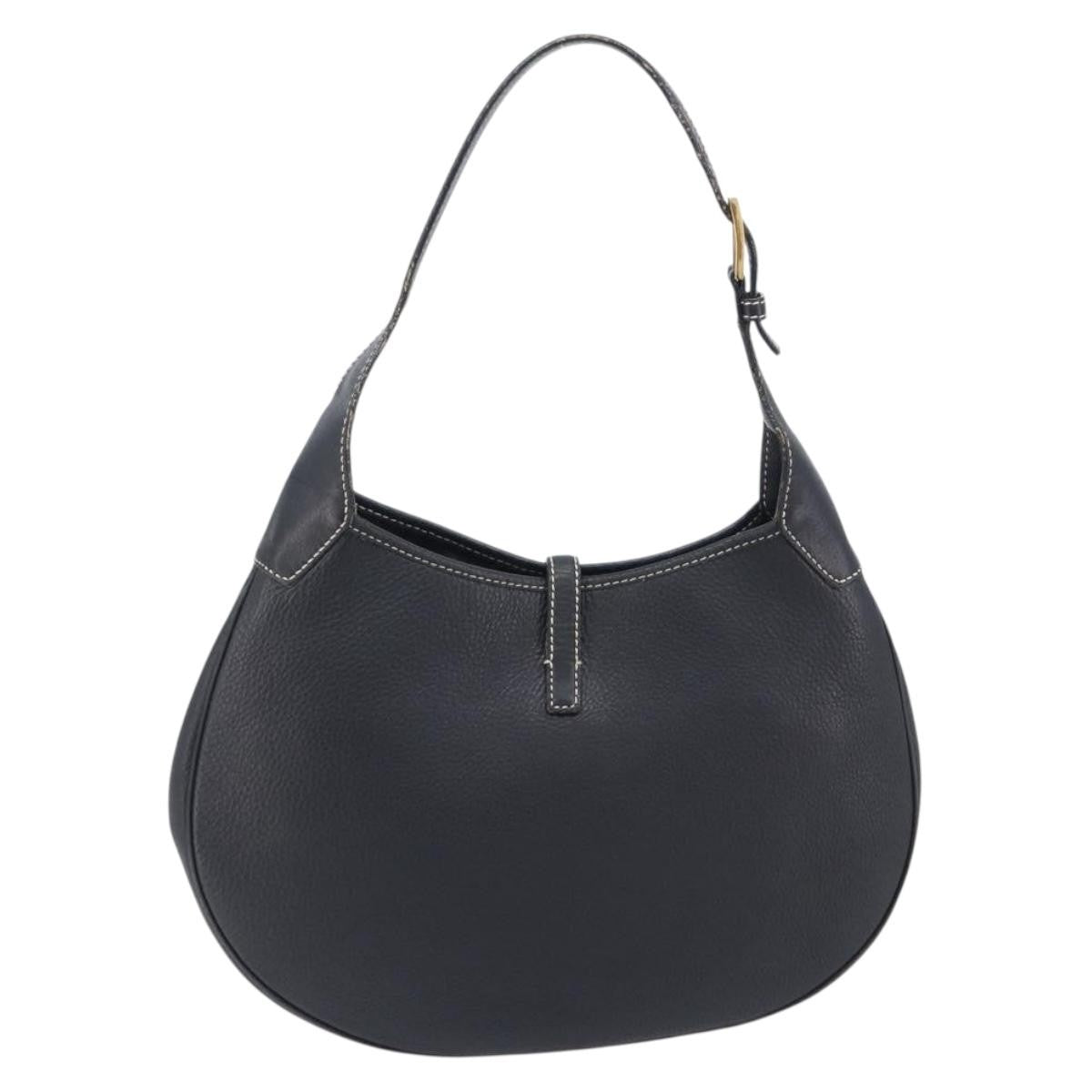 Salvatore Ferragamo Gancini Leather Black Leather Crossbody Bag Bag (Pre-Owned)