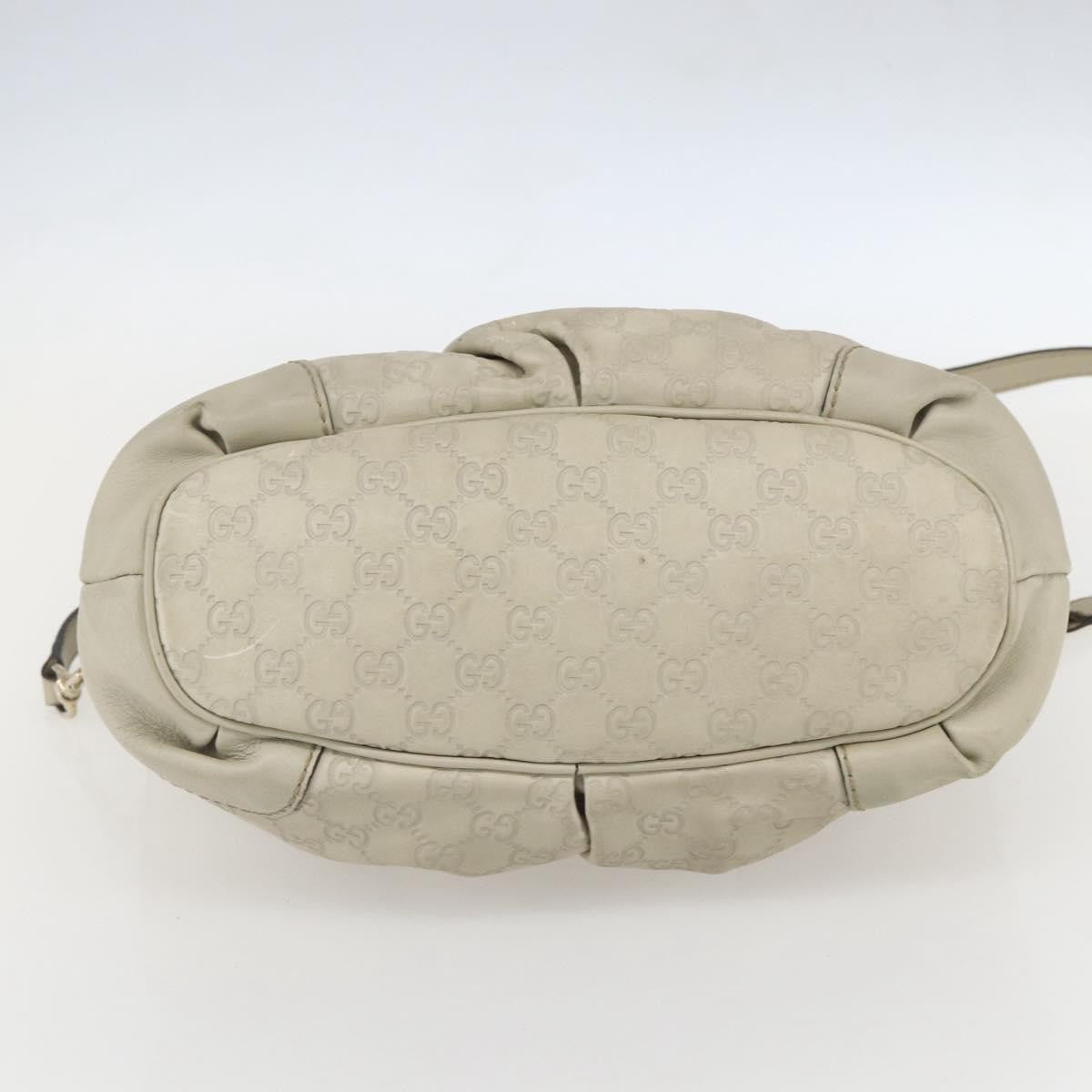 Gucci Sukey Top Handle Satchel Guccissima Leather Ecru Leather Handbag (Pre-Owned)
