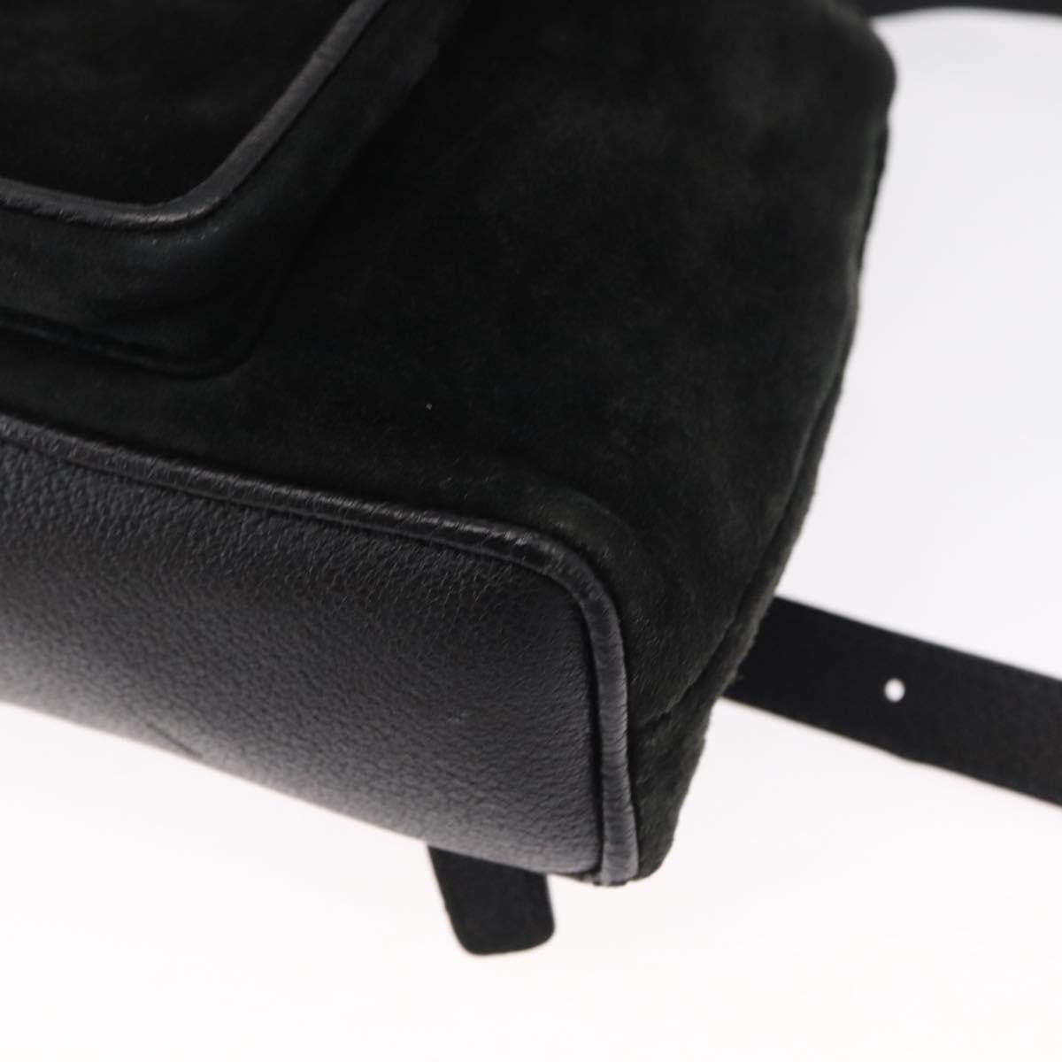 Gucci Vintage Bamboo Suede Black Suede Backpack Bag (Pre-Owned)