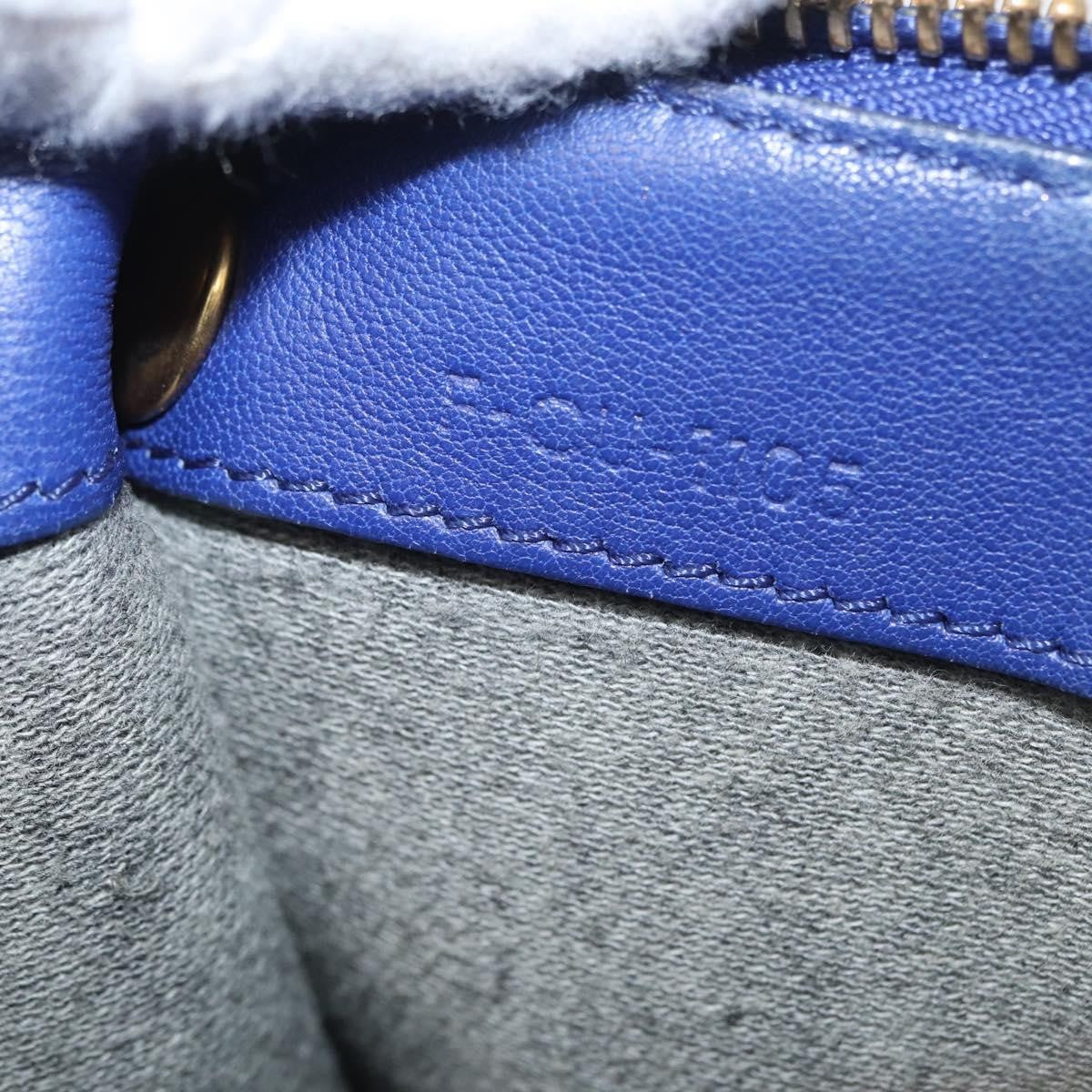Celine Trio Leather Blue Leather Shoulder Bag Bag (Pre-Owned)