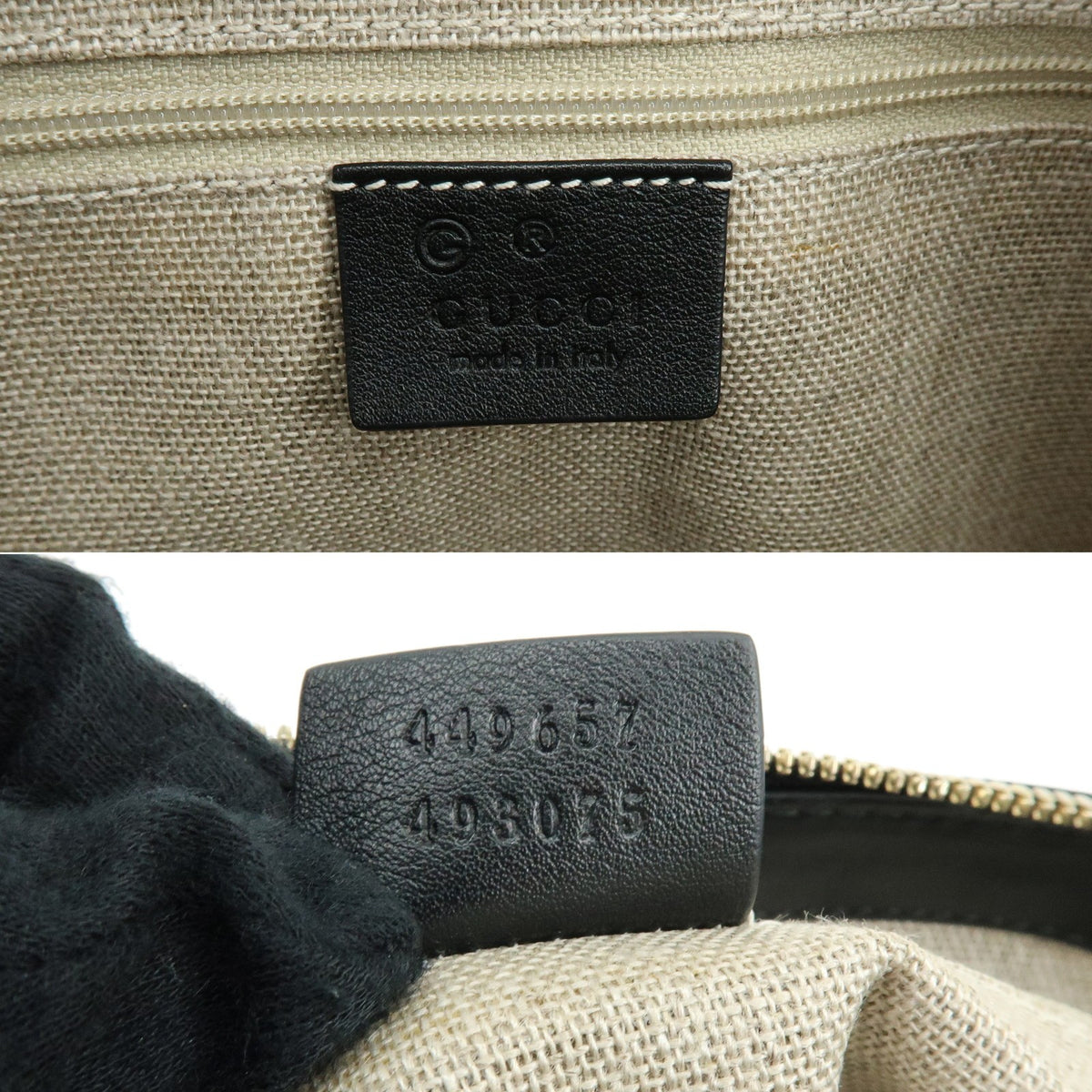 Gucci Guccissima Gg Leather Black Leather Handbag (Pre-Owned)