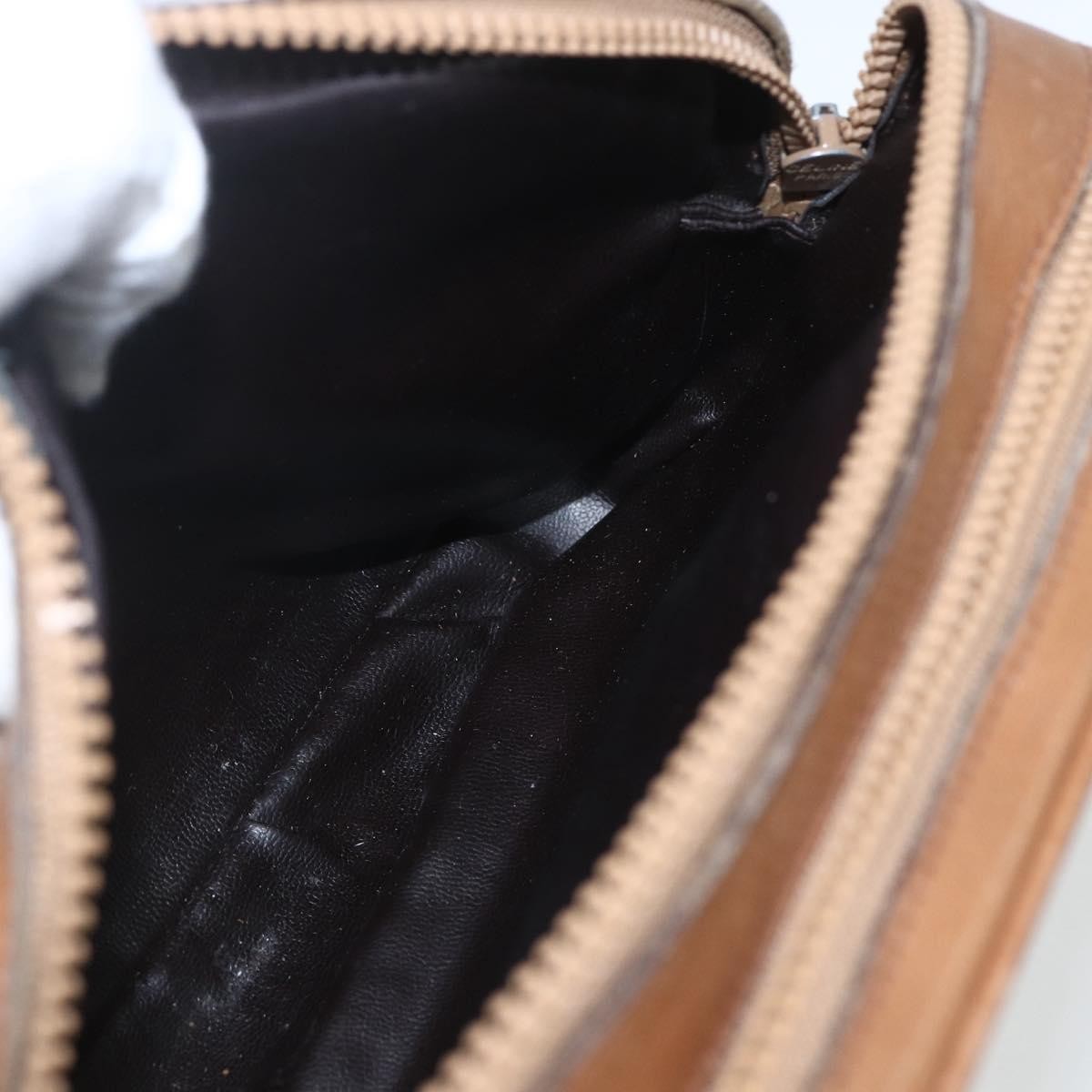 Celine Vintage Macadam Canvas And Leather Brown Canvas Shoulder Bag Bag (Pre-Owned)