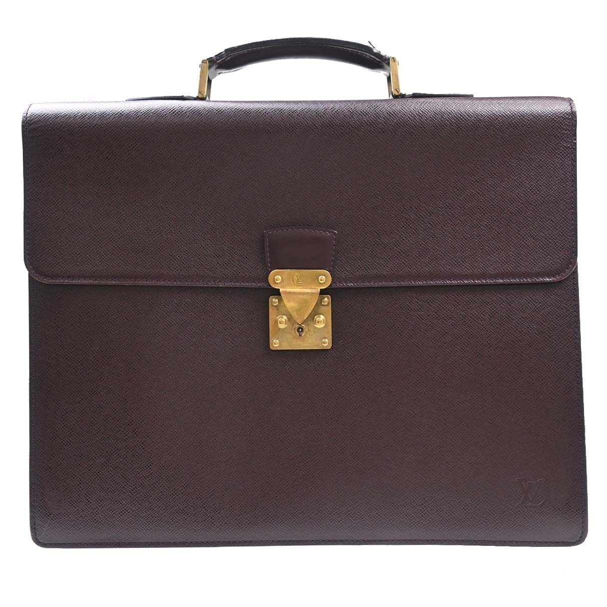 Louis Vuitton Serviette Moskova Taiga Leather Purple Leather Briefcase Bag (Pre-Owned)