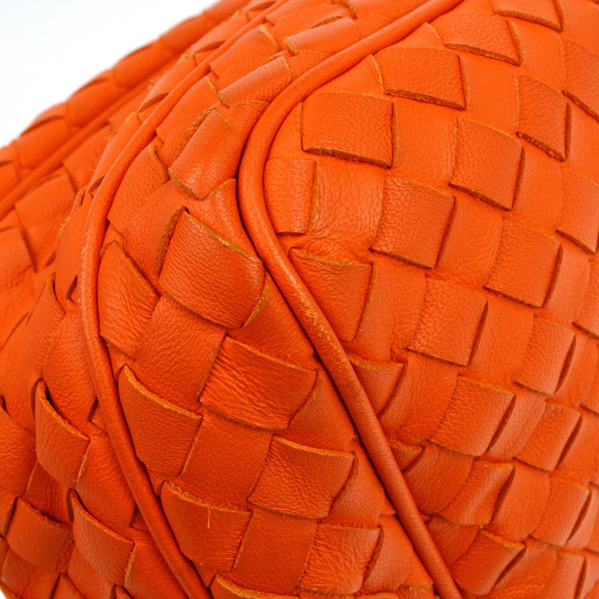 Bottega Veneta Zip Intrecciato Nappa Orange Leather Crossbody Bag Bag (Pre-Owned)