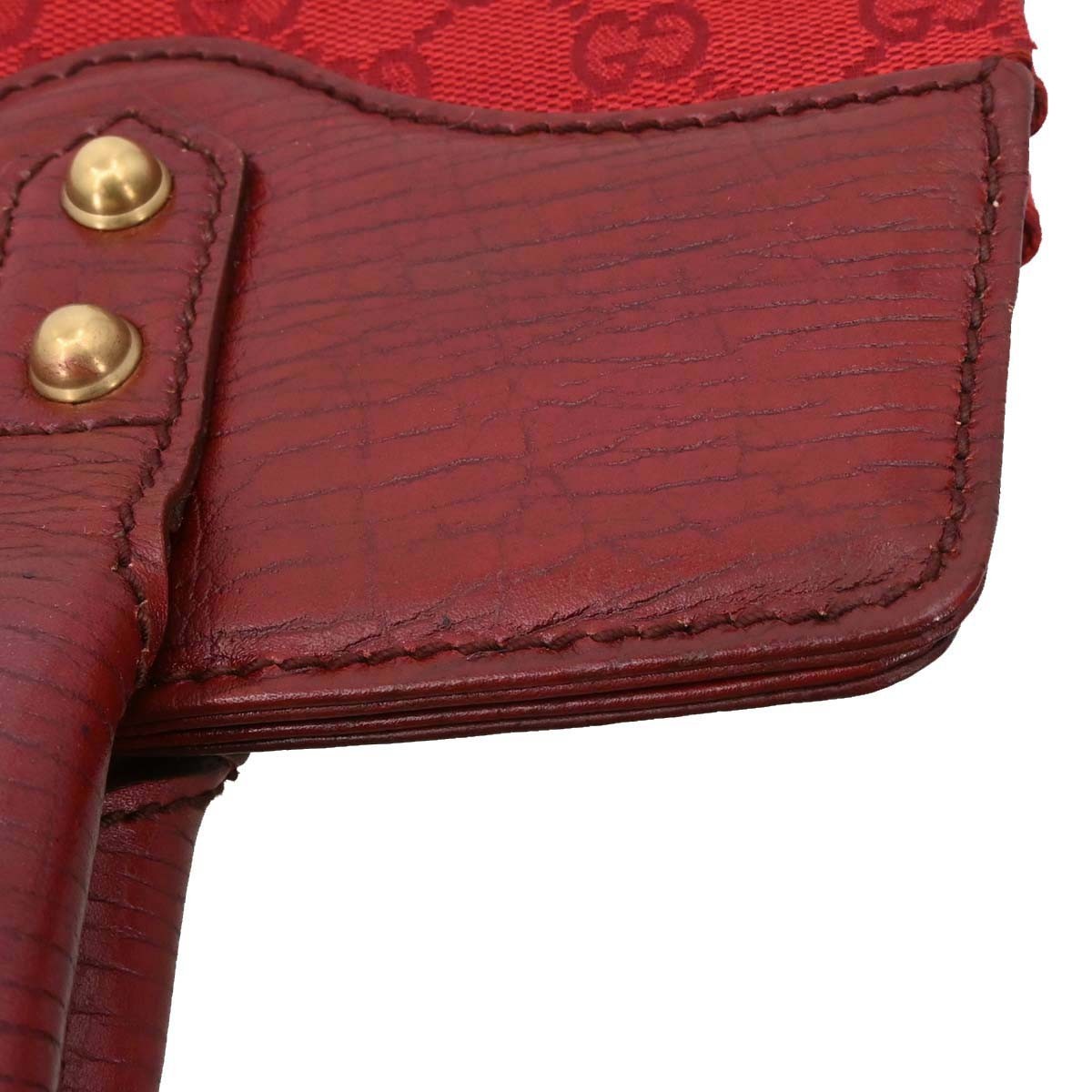 Gucci Horsebit Bracket Gg Canvas Red Canvas Tote Bag Bag (Pre-Owned)