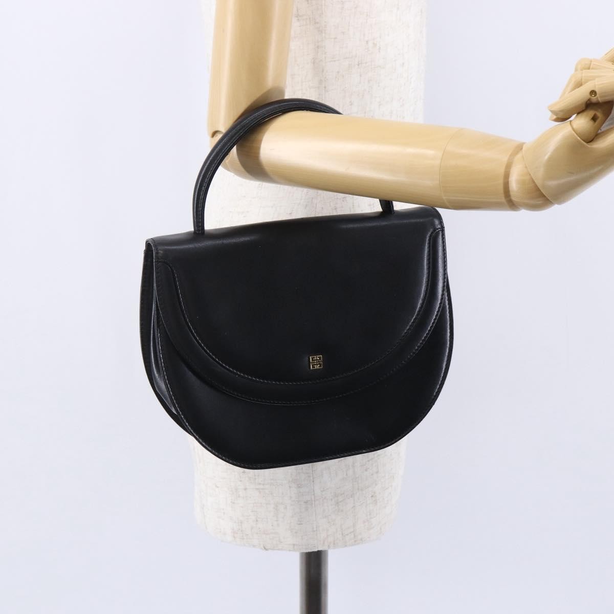 Givenchy Vintage 4G Leather Black Leather Handbag (Pre-Owned)