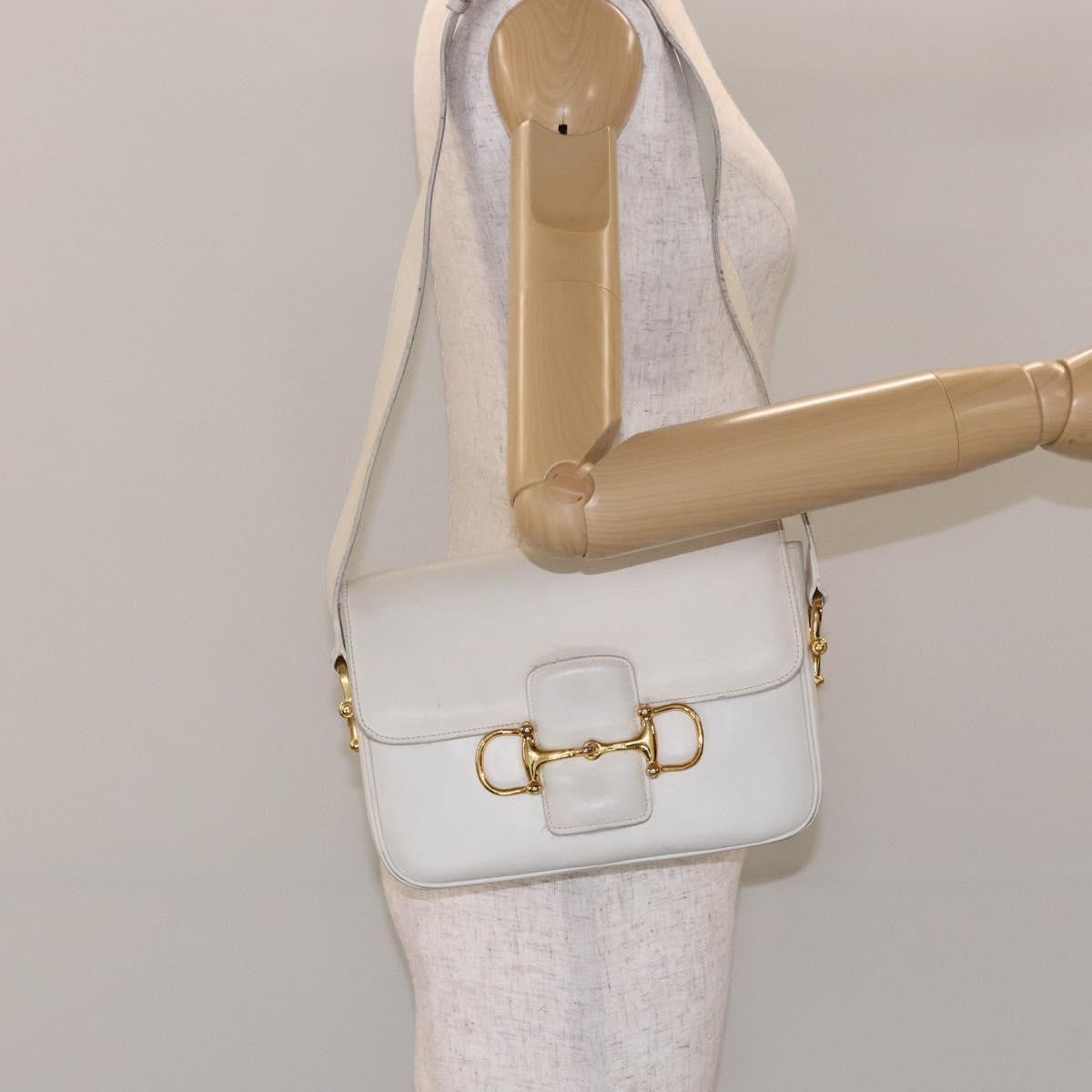 Celine Shoulder Leather White Leather Shoulder Bag Bag (Pre-Owned)