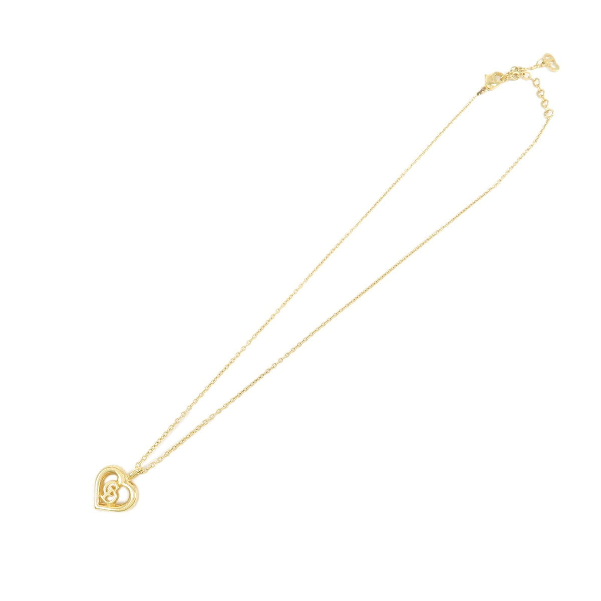 Christian Dior Cd Heart Metal Gold Metal Necklace Jewelry (Pre-Owned)