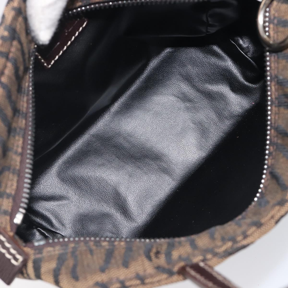 Fendi Handbag Canvas Brown Canvas Handbag (Pre-Owned)