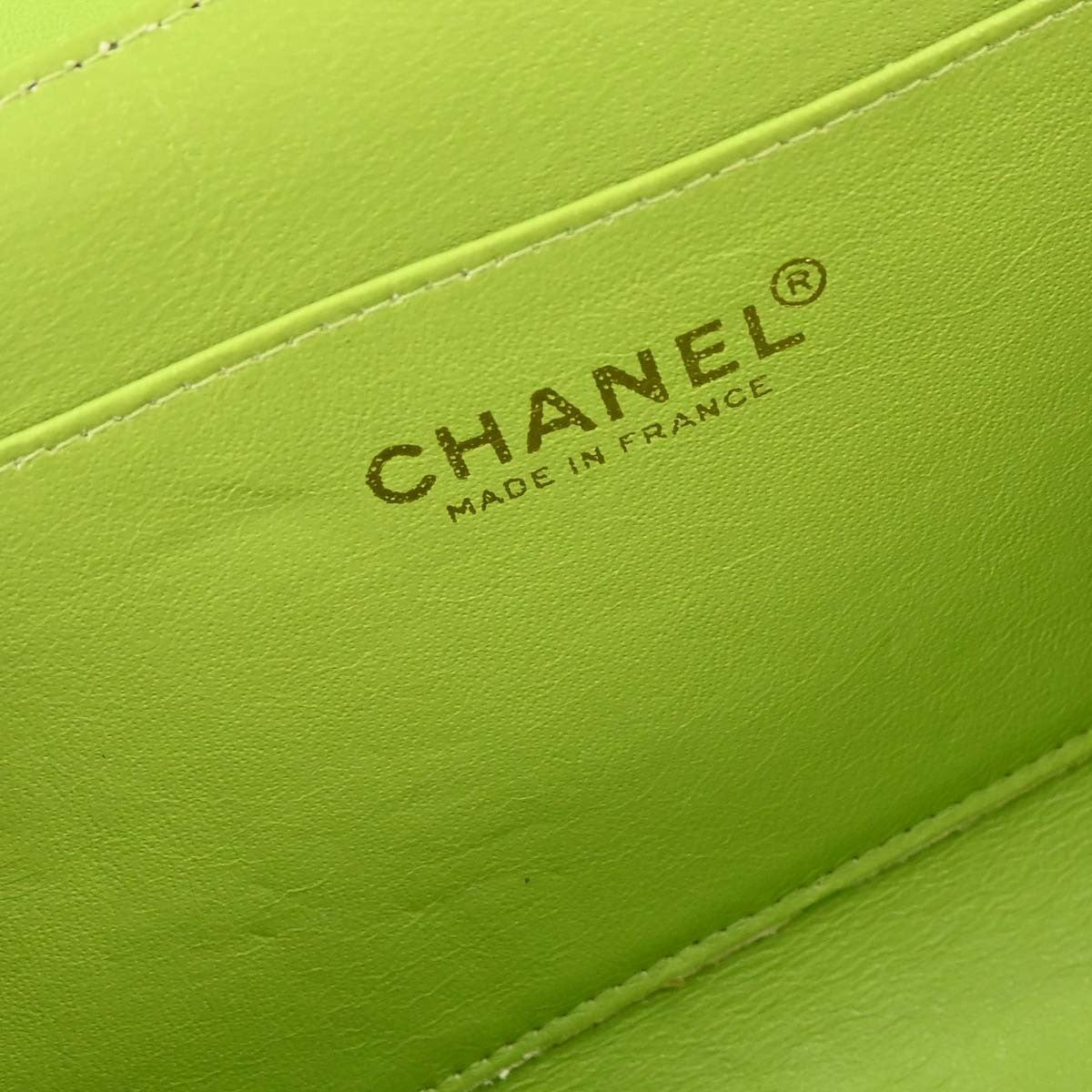Chanel Chocolate Bar Mademoiselle Lock Chain Quilted Velvet Green Leather Shoulder Bag Bag (Pre-Owned)