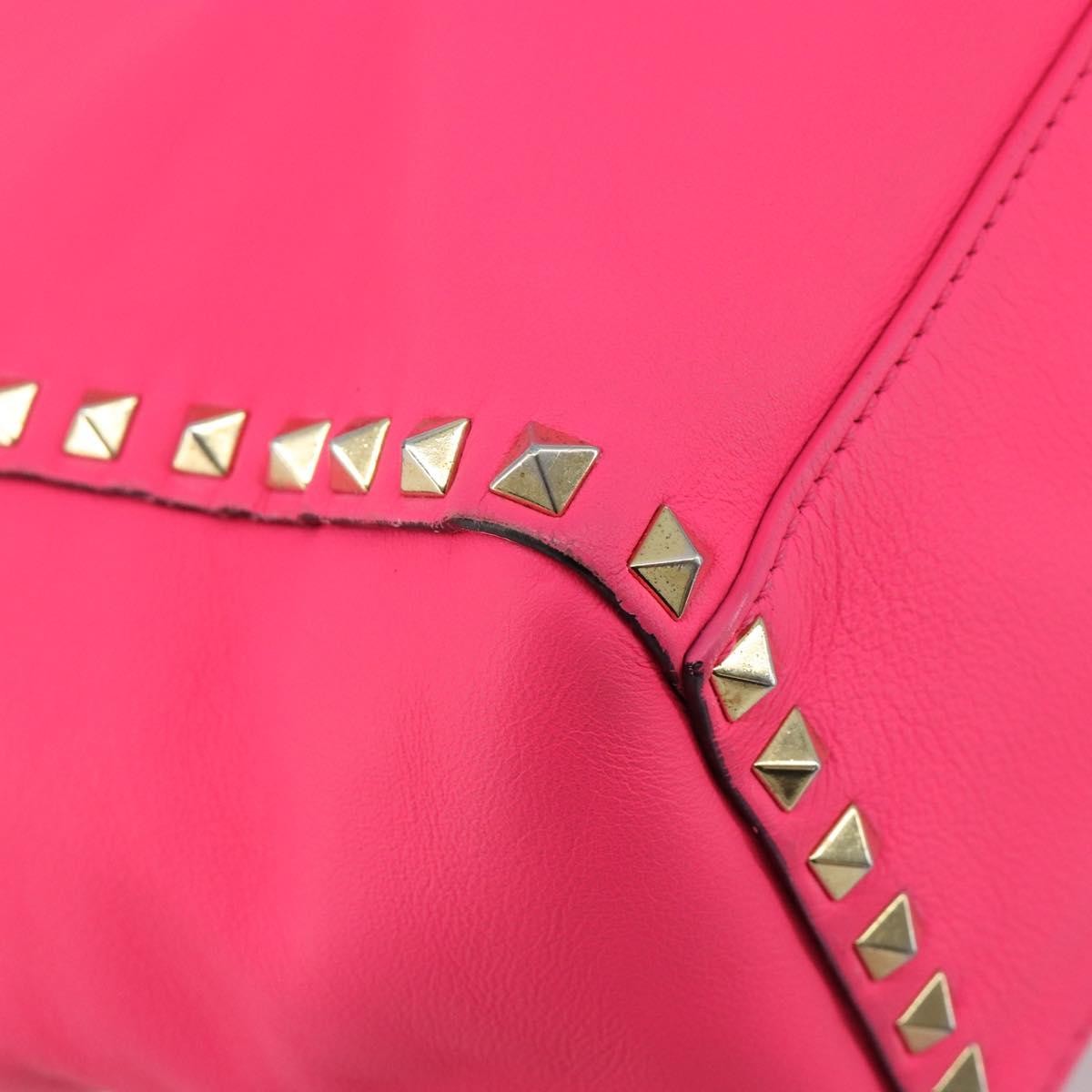 Valentino Garavani Rockstud Tote Soft Leather Pink Leather Tote Bag Bag (Pre-Owned)