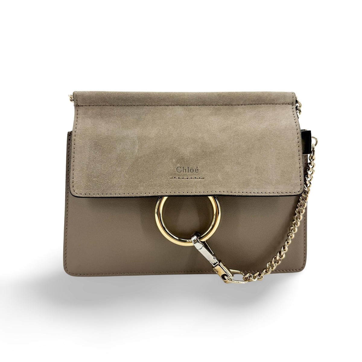 Chloe Faye Clutch Leather And Suede Beige Calfskin Clutche & Pouche Bag (Pre-Owned)