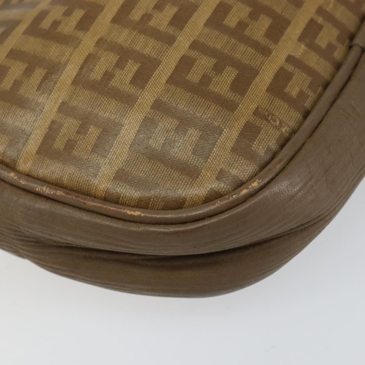 Fendi Zucchino Canvas Beige Canvas Shoulder Bag Bag (Pre-Owned)