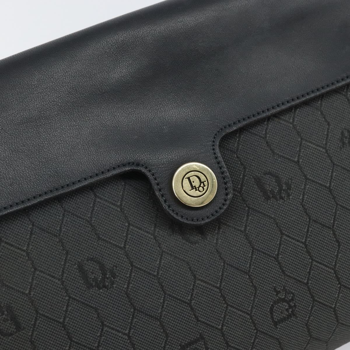 Christian Dior Vintage Honeycomb Flap Coated Canvas Black Pvc Shoulder Bag Bag (Pre-Owned)