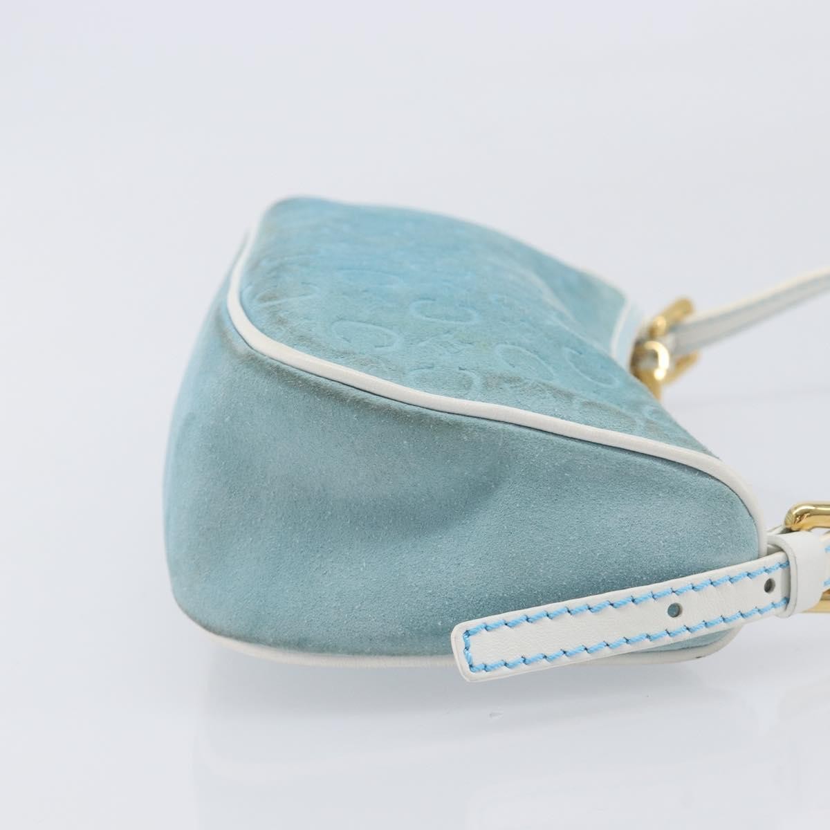 Celine C Macadam Suede Turquoise Suede Handbag (Pre-Owned)