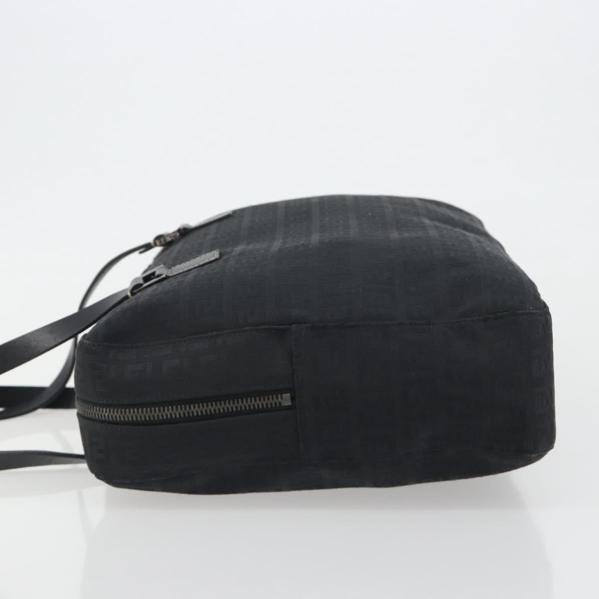 Fendi Shoulder Zucchino Canvas Black Canvas Shoulder Bag Bag (Pre-Owned)