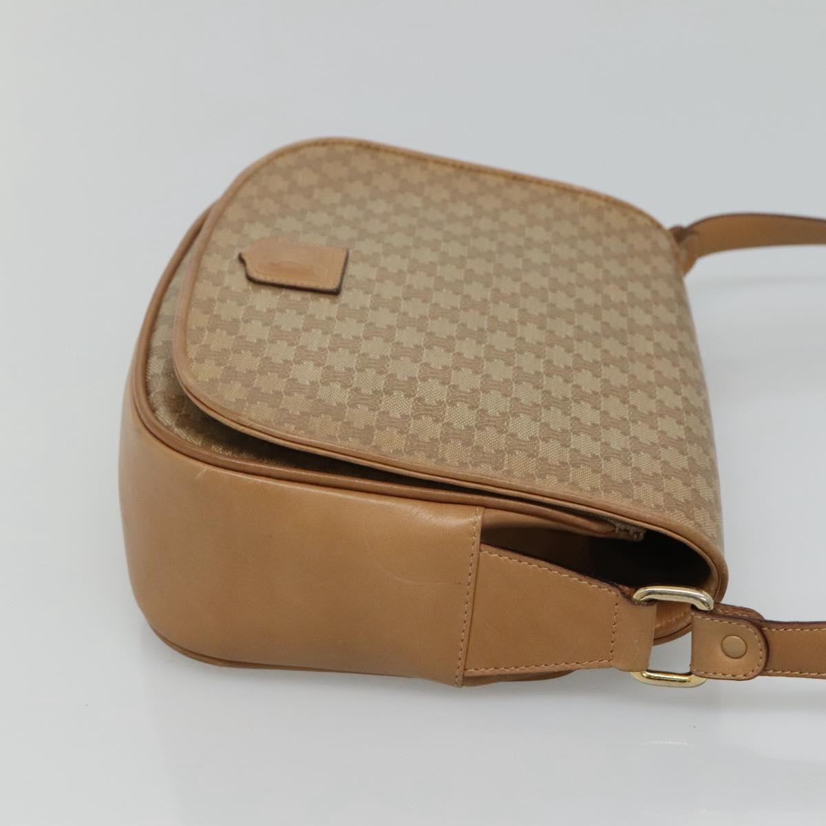 Celine Vintage Macadam Canvas And Leather Beige Canvas Shoulder Bag Bag (Pre-Owned)