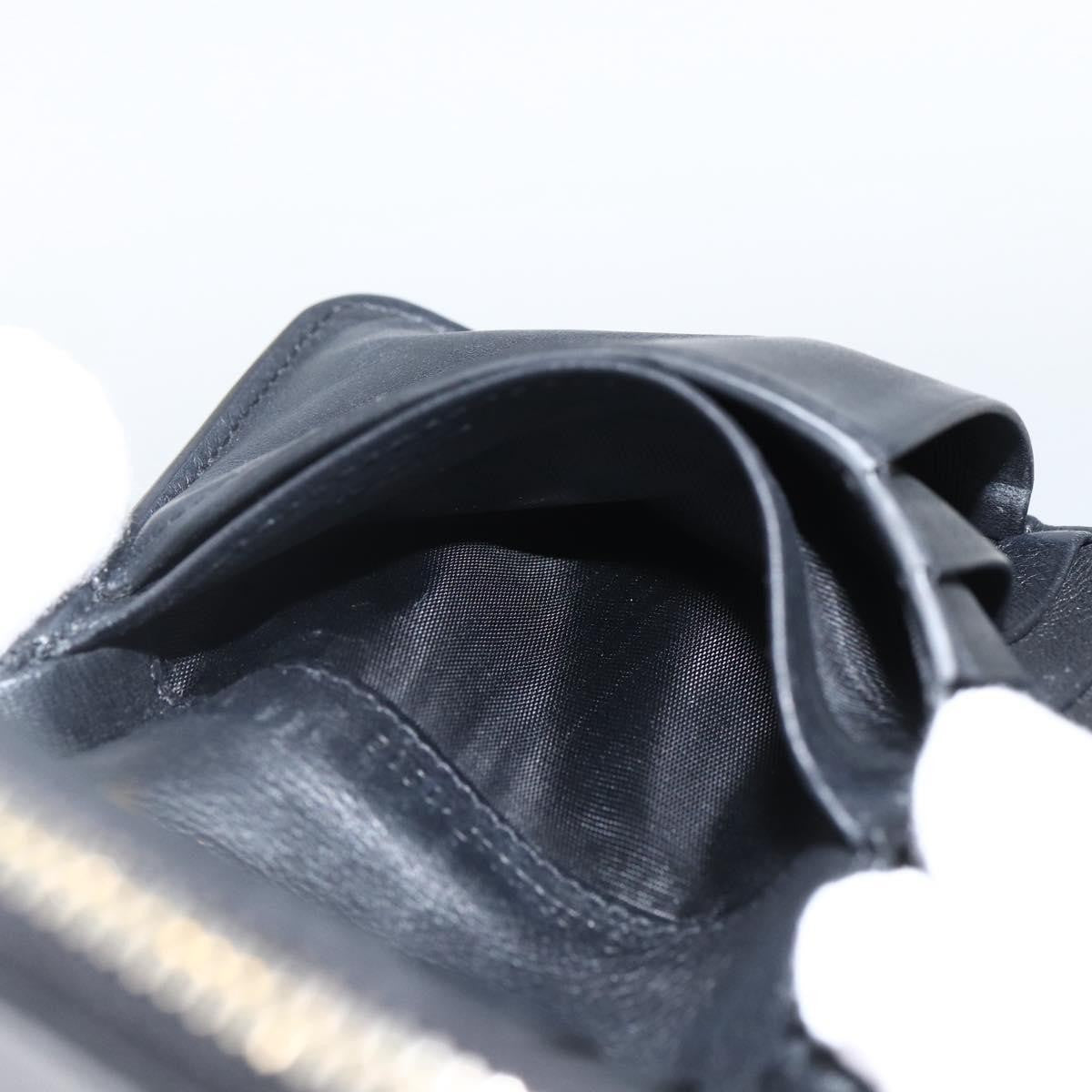 Saint Laurent Classic Monogram Ysl Line Zip Around Leather Black Leather Wallets Accessory (Pre-Owned)