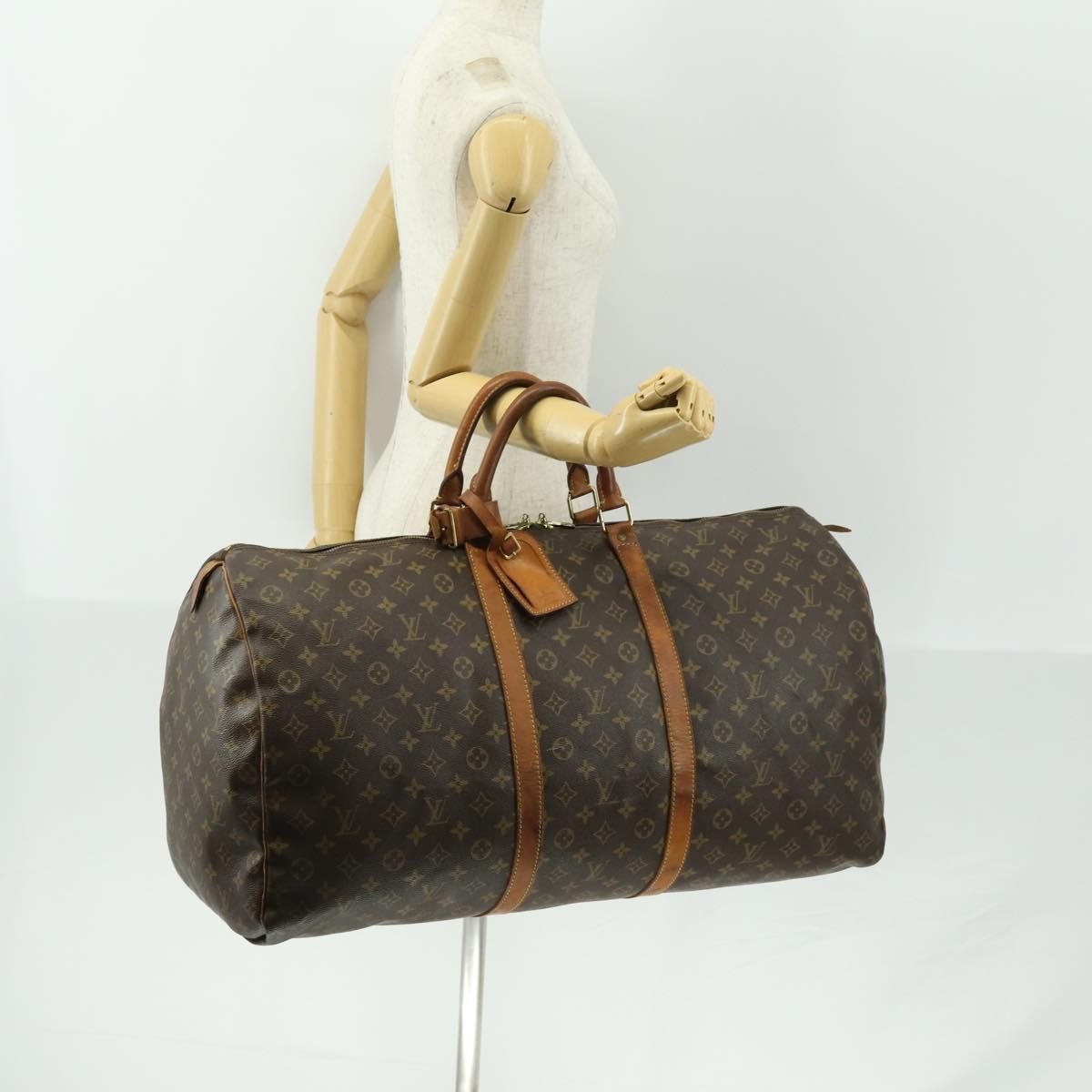 Louis Vuitton Keepall Monogram Canvas Brown Canvas Travel Bag Bag (Pre-Owned)