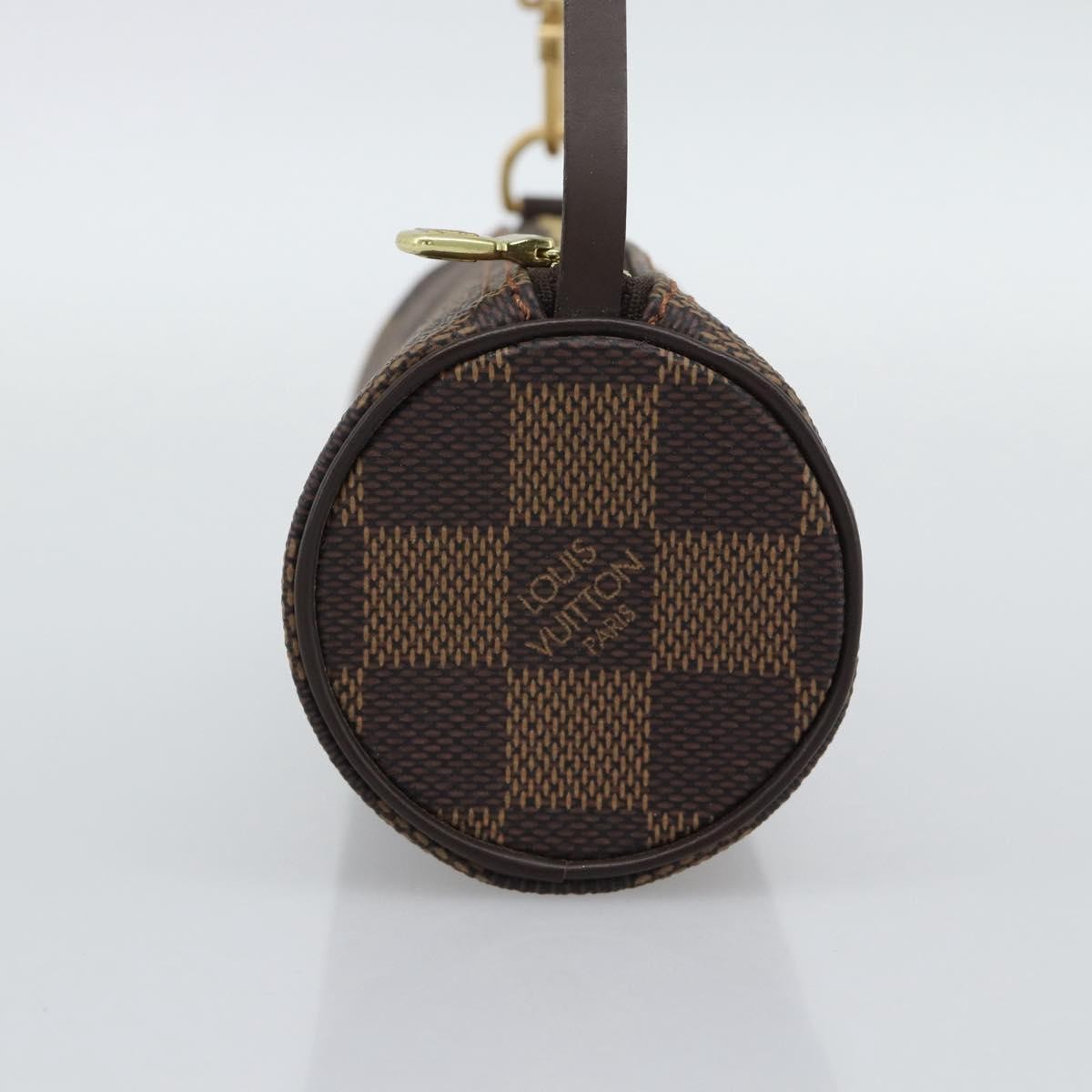 Louis Vuitton Papillon Pochette Damier Ebene Brown Canvas Clutche & Pouche Bag (Pre-Owned)