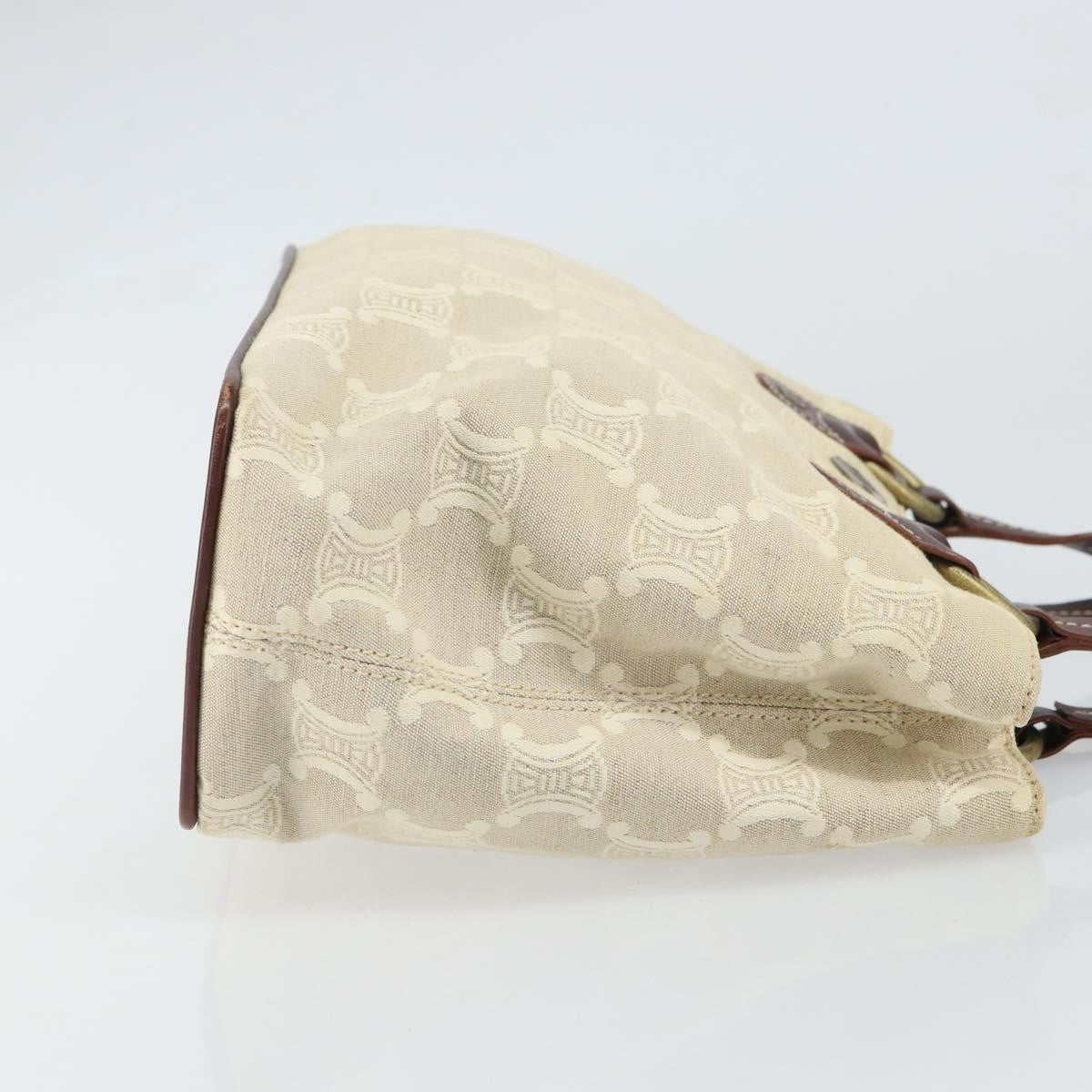 Celine Vintage Macadam Canvas And Leather Beige Canvas Handbag (Pre-Owned)
