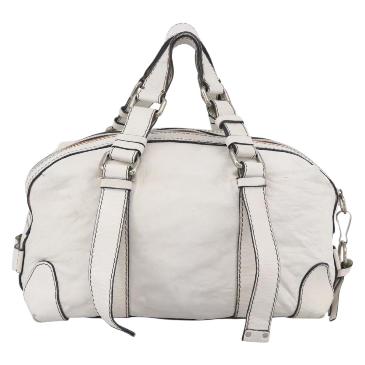 Chloe Handbag Leather White Leather Handbag (Pre-Owned)
