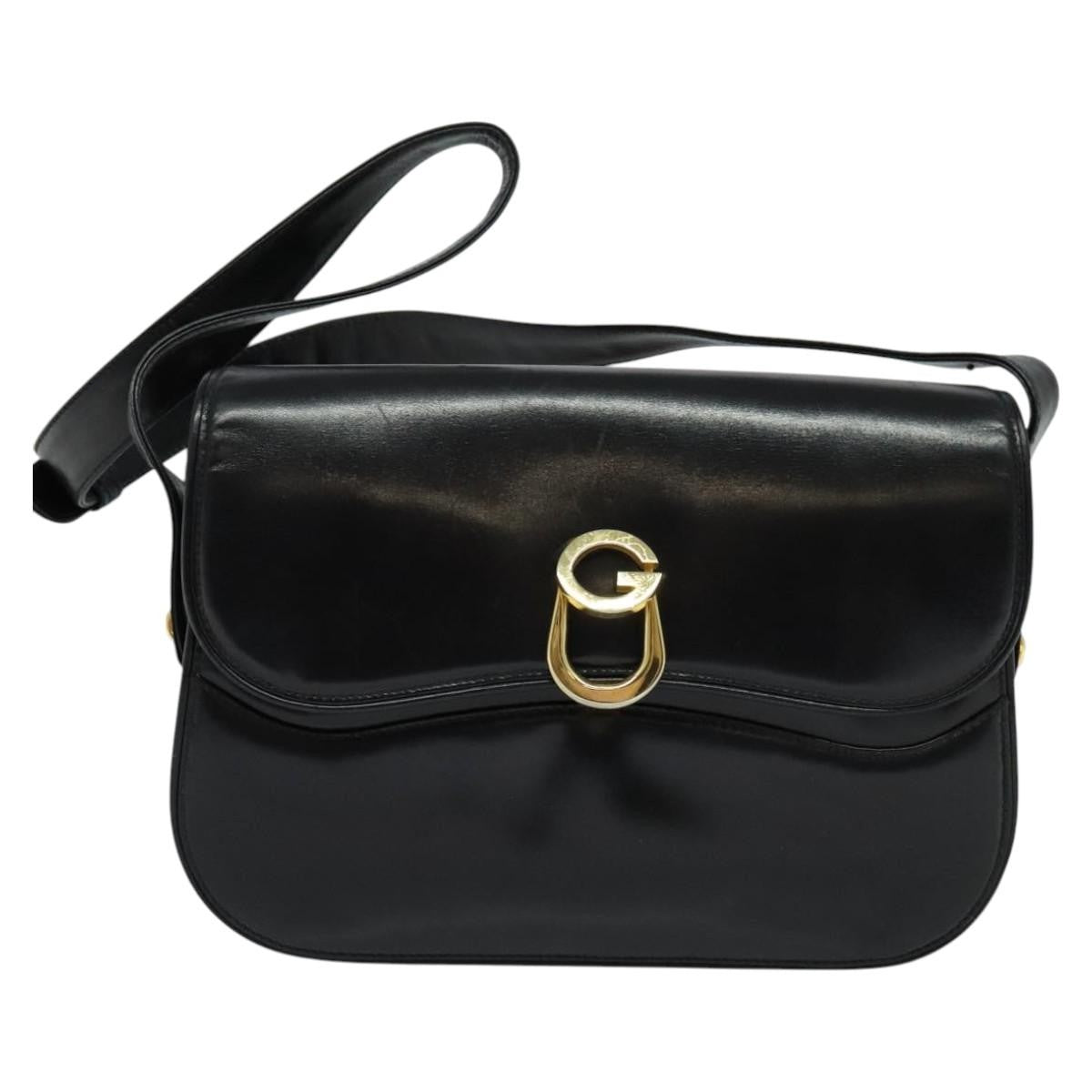 Gucci Vintage Leather Black Leather Shoulder Bag Bag (Pre-Owned)