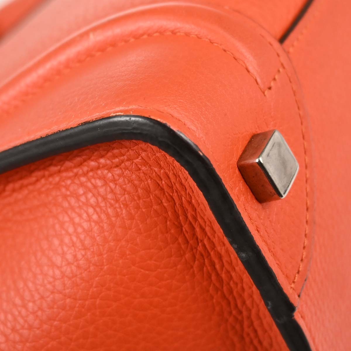 Celine Luggage Grainy Leather Red Leather Handbag (Pre-Owned)