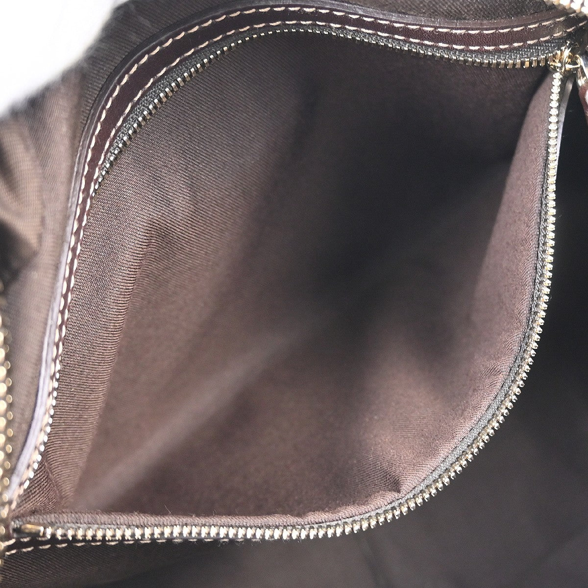 Gucci Bamboo Horsebit Canvas And Leather Brown Canvas Shoulder Bag Bag (Pre-Owned)