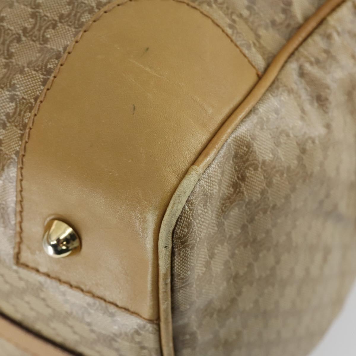 Celine Travel Duffle Triomphe Coated Canvas Beige Canvas Travel Bag Bag (Pre-Owned)
