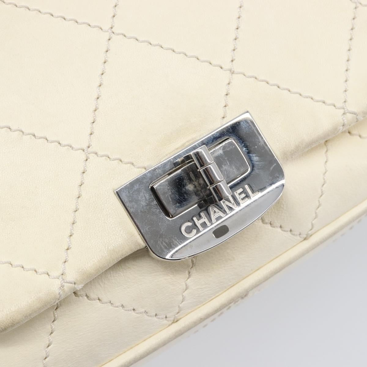Chanel Mademoiselle Lock Accordion Flap Quilted Lambskin Beige Leather Handbag (Pre-Owned)