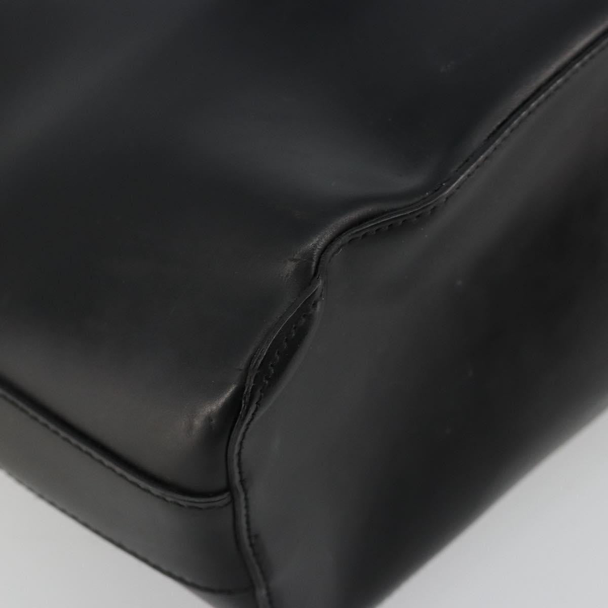 Gucci Zip Hobo Leather Black Leather Handbag (Pre-Owned)