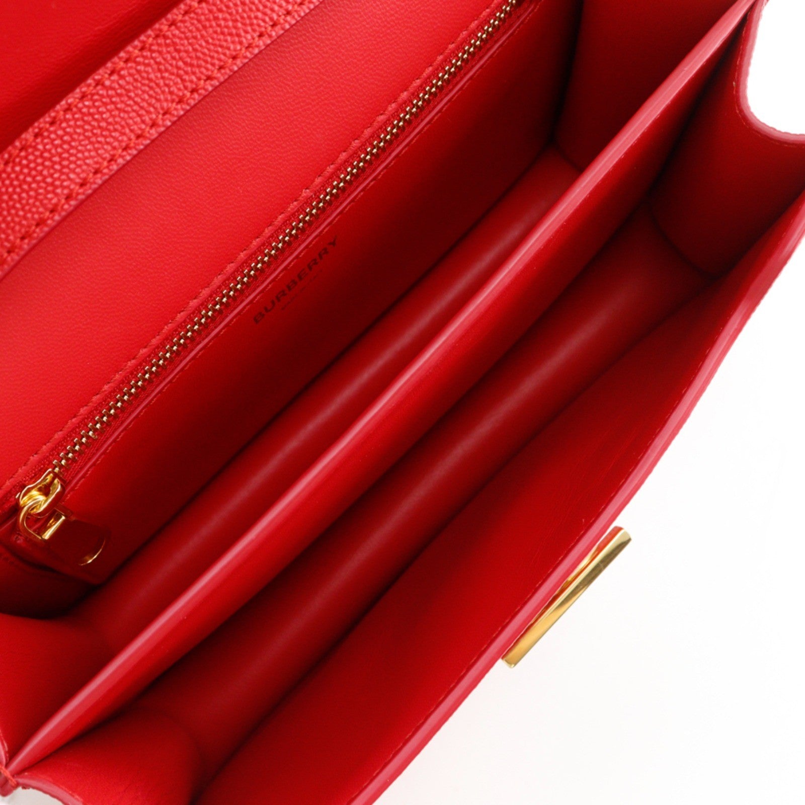 Burberry Tb Flap Leather Red Leather Clutche & Pouche Bag (Pre-Owned)