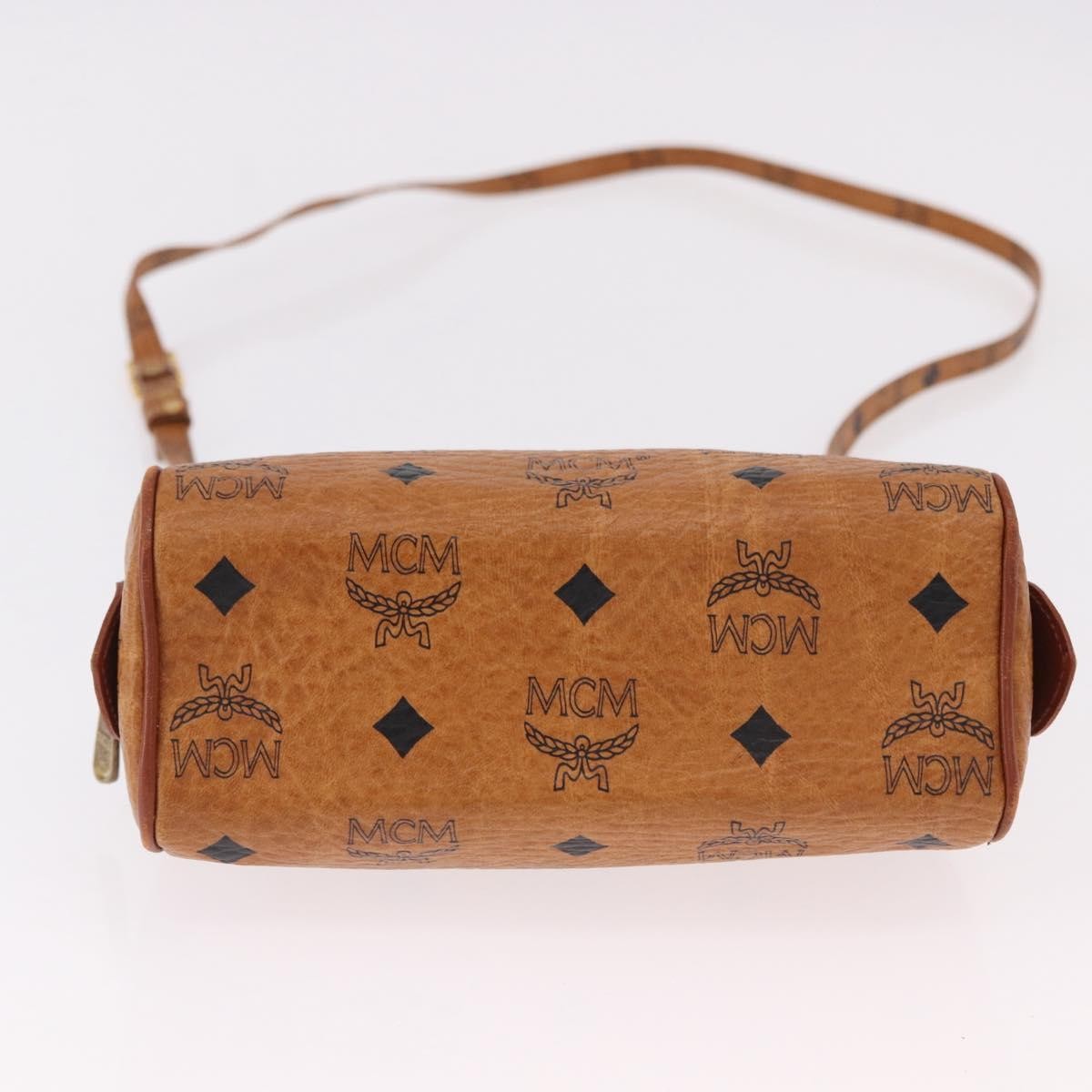 MCM Visetos Logogramme Leather Brown Leather Handbag (Pre-Owned)