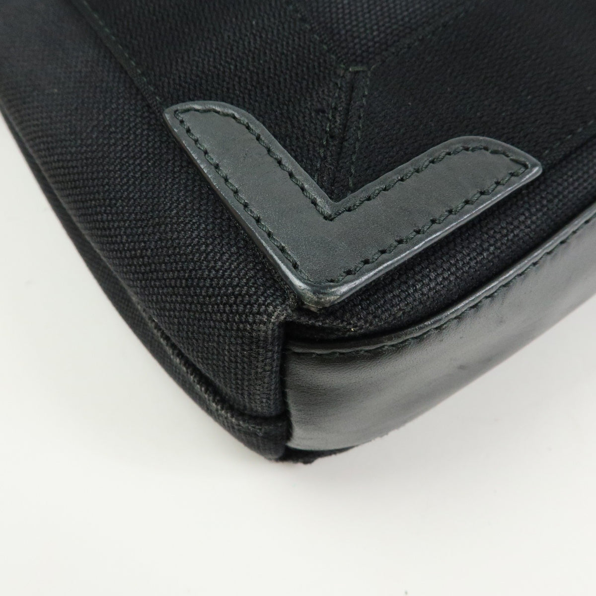 Balenciaga Navy Cabas Canvas With Leather Black Canvas Tote Bag Bag (Pre-Owned)