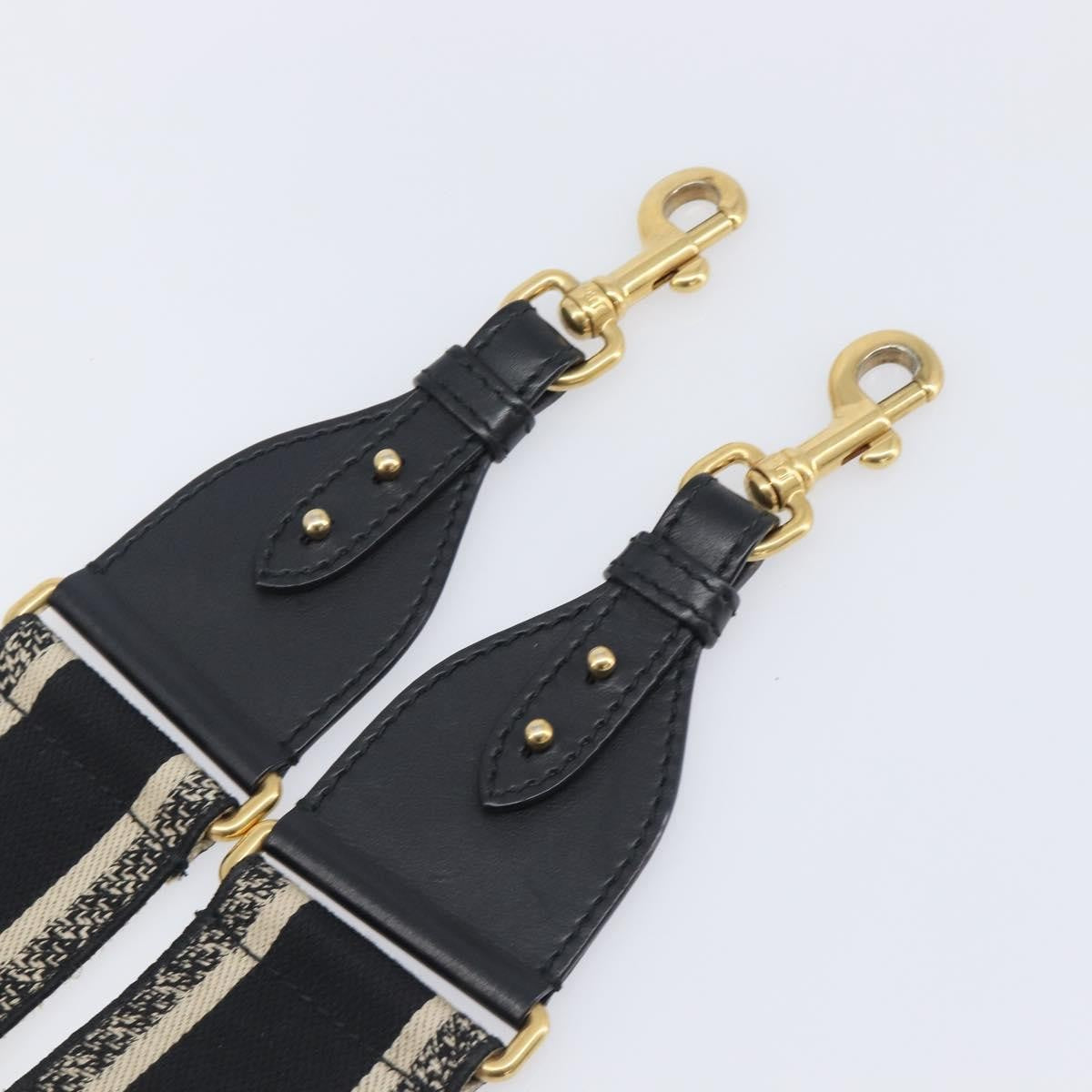 Christian Dior Logo Shoulder Strap Embroidered Canvas Navy Canvas Straps Accessory (Pre-Owned)