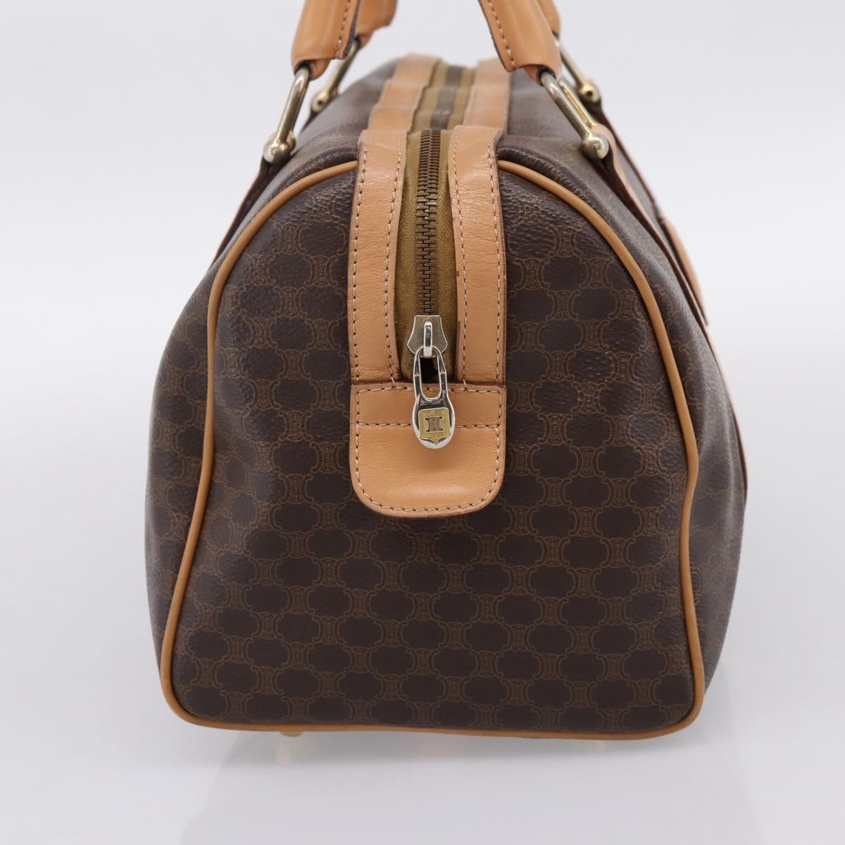 Celine Boston Macadam Canvas Brown Canvas Travel Bag Bag (Pre-Owned)