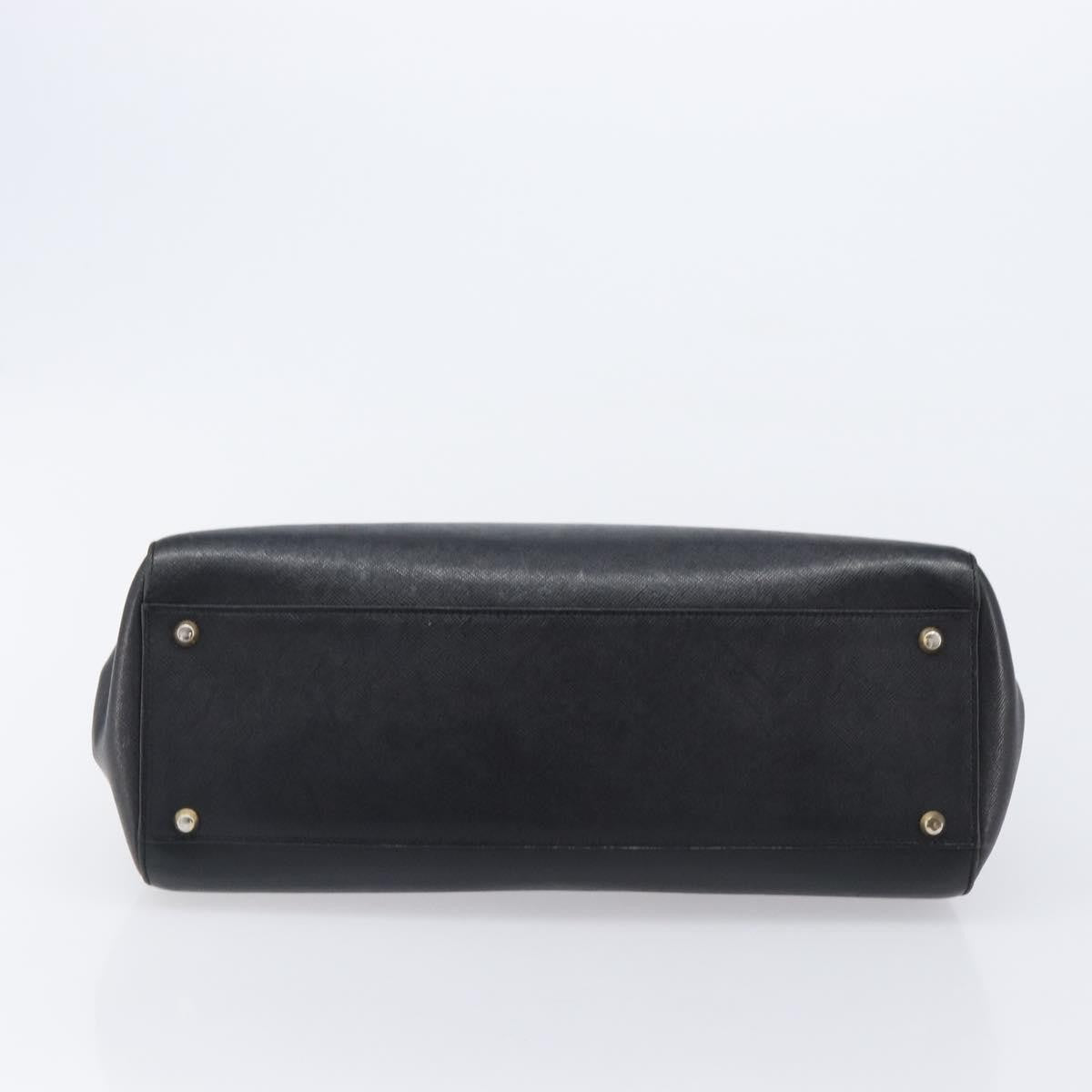 Burberry Handbag Leather Black Leather Handbag (Pre-Owned)
