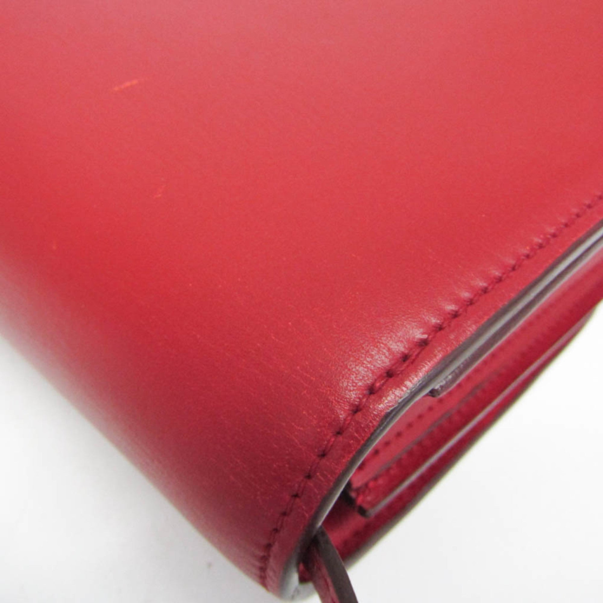 Celine Classic Box Smooth Leather Red Calfskin Handbag (Pre-Owned)
