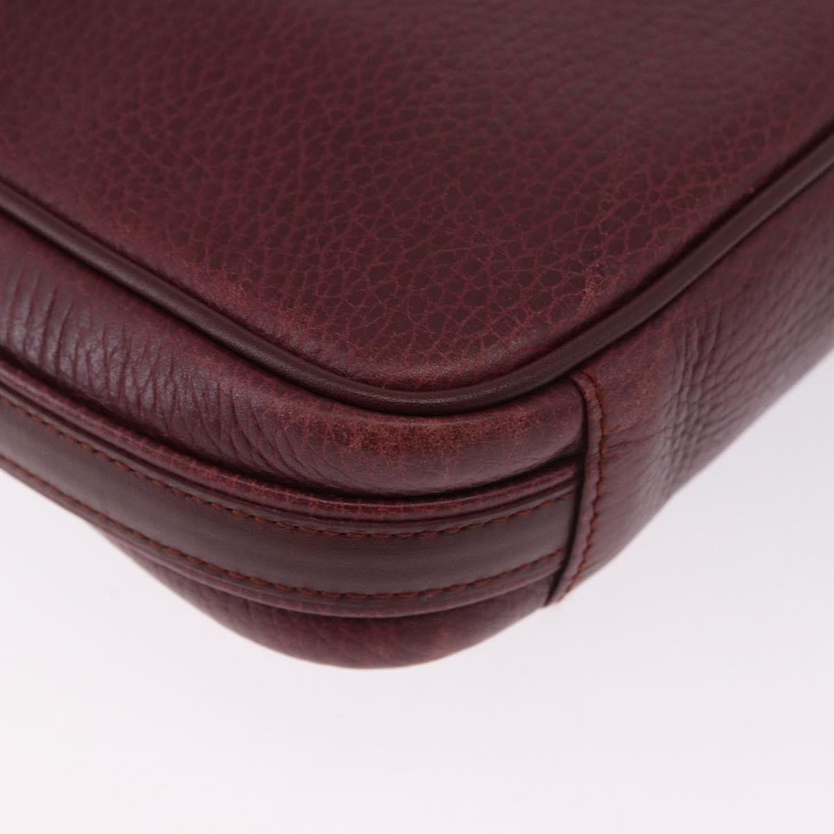 Cartier Tasseled Must De Cartier Leather Burgundy Leather Shoulder Bag Bag (Pre-Owned)