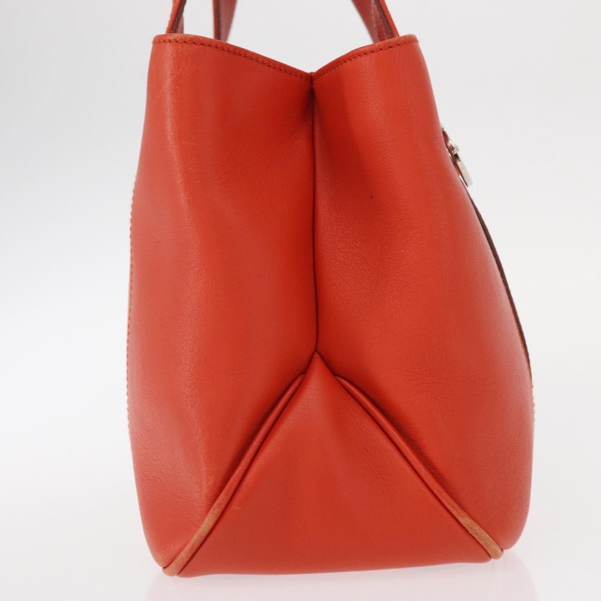 Salvatore Ferragamo Gancini Leather Orange Leather Handbag (Pre-Owned)