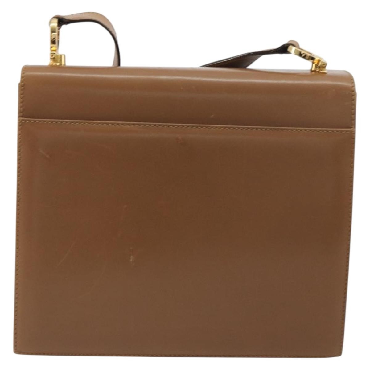 Salvatore Ferragamo Gancini Leather Brown Leather Shoulder Bag Bag (Pre-Owned)