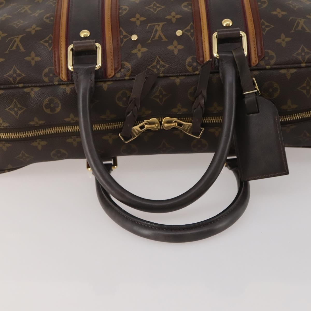 Louis Vuitton Bequia Porte Document Geant Monogram Canvas With Leather Brown Canvas Briefcase Bag (Pre-Owned)