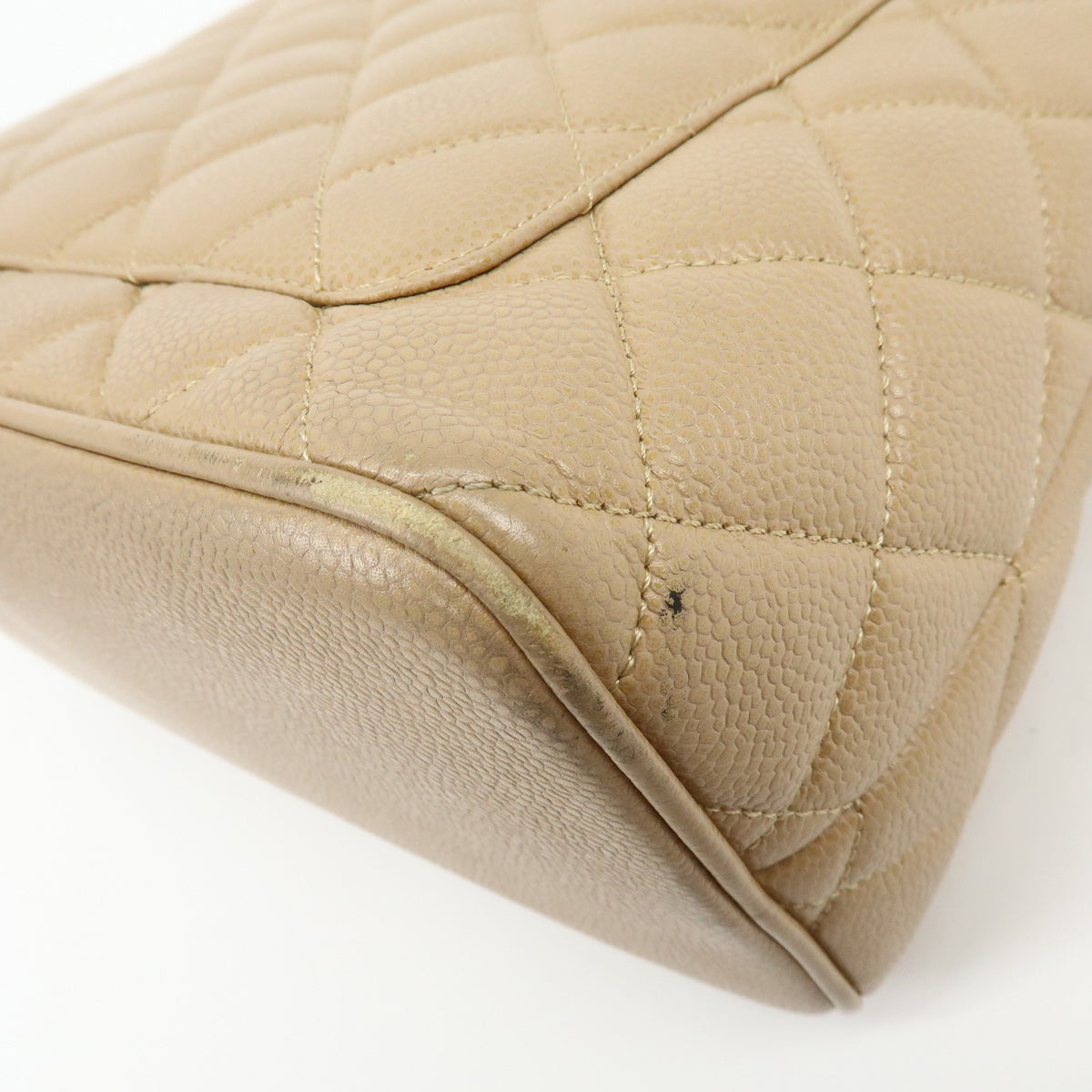 Chanel Medallion Quilted Lambskin Beige Leather Tote Bag Bag (Pre-Owned)