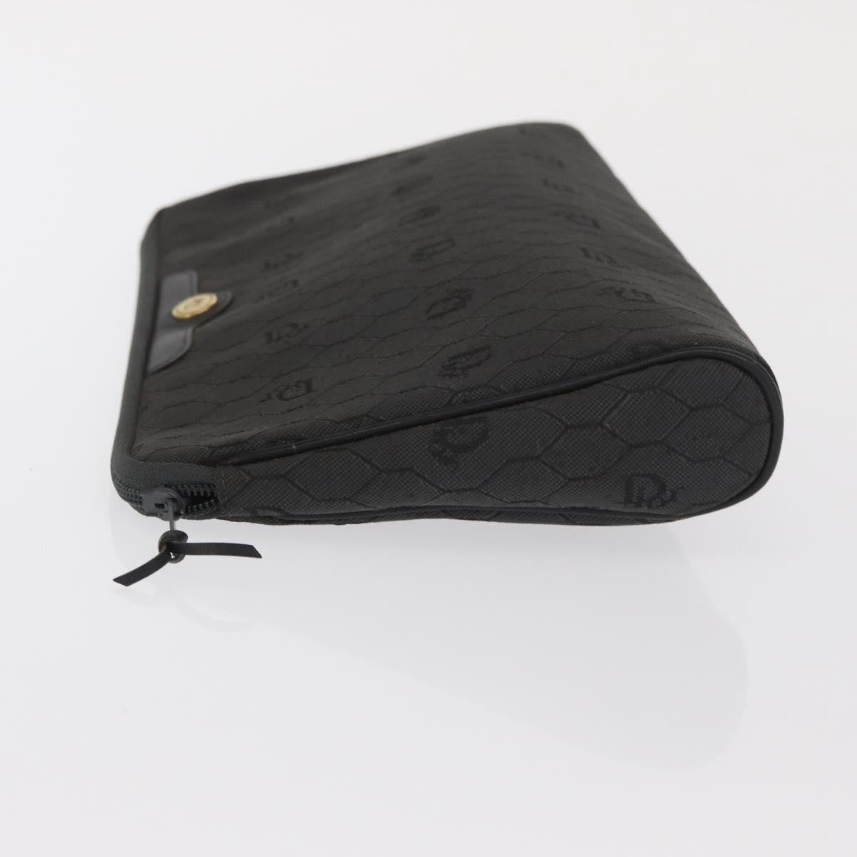 Christian Dior Vintage Honeycomb Clutch Canvas Black Canvas Clutche & Pouche Bag (Pre-Owned)