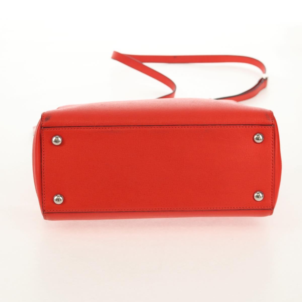 Fendi 2Jours Leather Red Leather Tote Bag Bag (Pre-Owned)