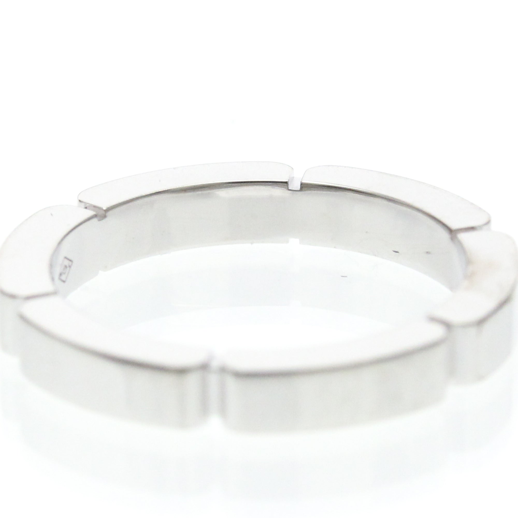 Cartier Maillon Panthere Band 18K White Gold With 4 Diamonds Silver White_Gold Ring Jewelry (Pre-Owned)