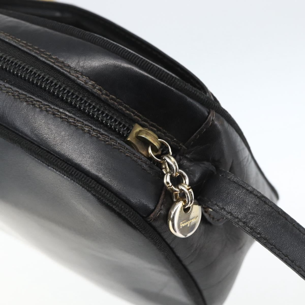 Salvatore Ferragamo Vara Bow Camera Patent Leather Black Leather Shoulder Bag Bag (Pre-Owned)