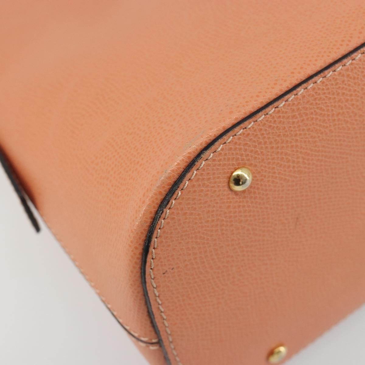 Celine Vintage Convertible Bowler Leather Orange Leather Handbag (Pre-Owned)