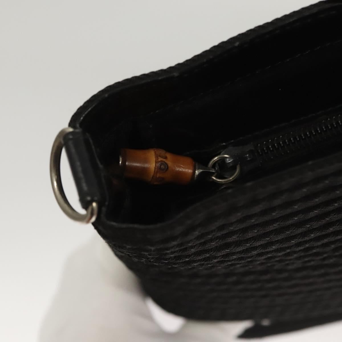 Gucci Bamboo Canvas Black Canvas Tote Bag Bag (Pre-Owned)